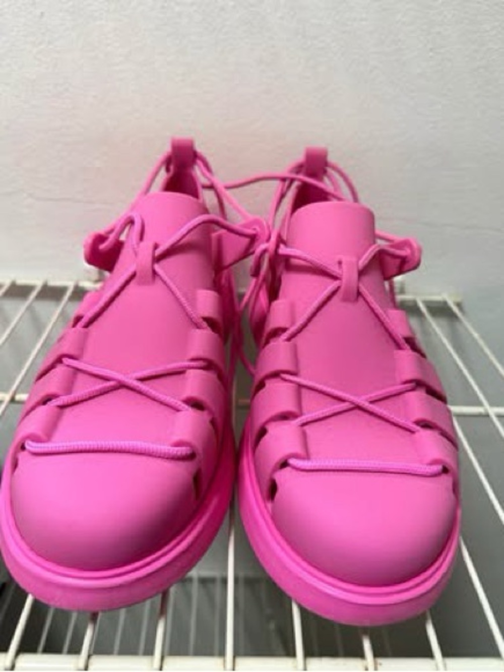 Melissa Bright Pink Lace-Up Sandal Sneakers